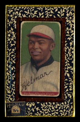 Picture, Helmar Brewing, T206-Helmar Card # 466, Biz MACKEY (HOF), Black collar, green background, Lincoln Giants